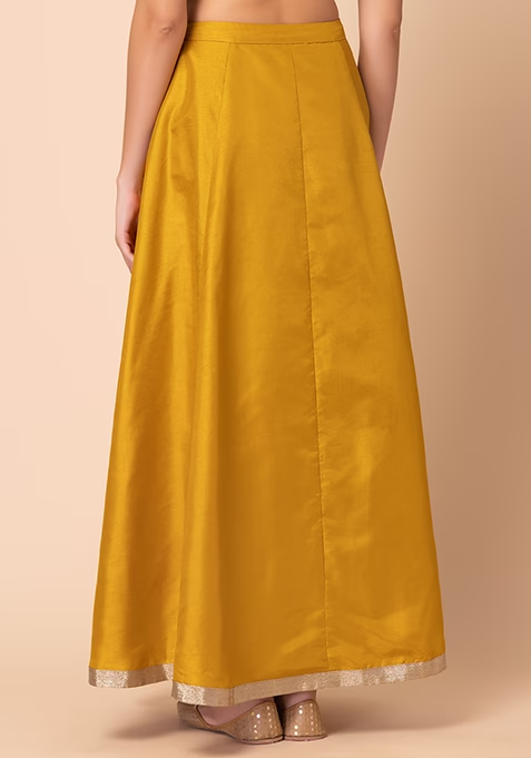 Mustard Yellow Kalidar Lehenga Skirt - Image 4